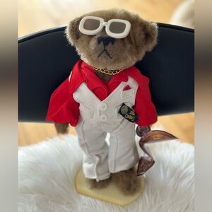 NICK Brass Button Bears 1970’s. Chic Teddy Bear in Red and White Outfit.